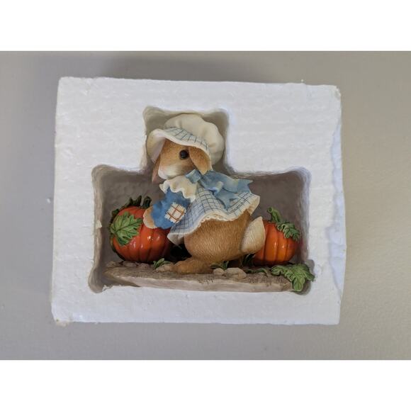 My Blushing Bunnies Love Grows a Bounty of Blessings Enesco Rabbit Figurine Fall - Picture 6 of 7